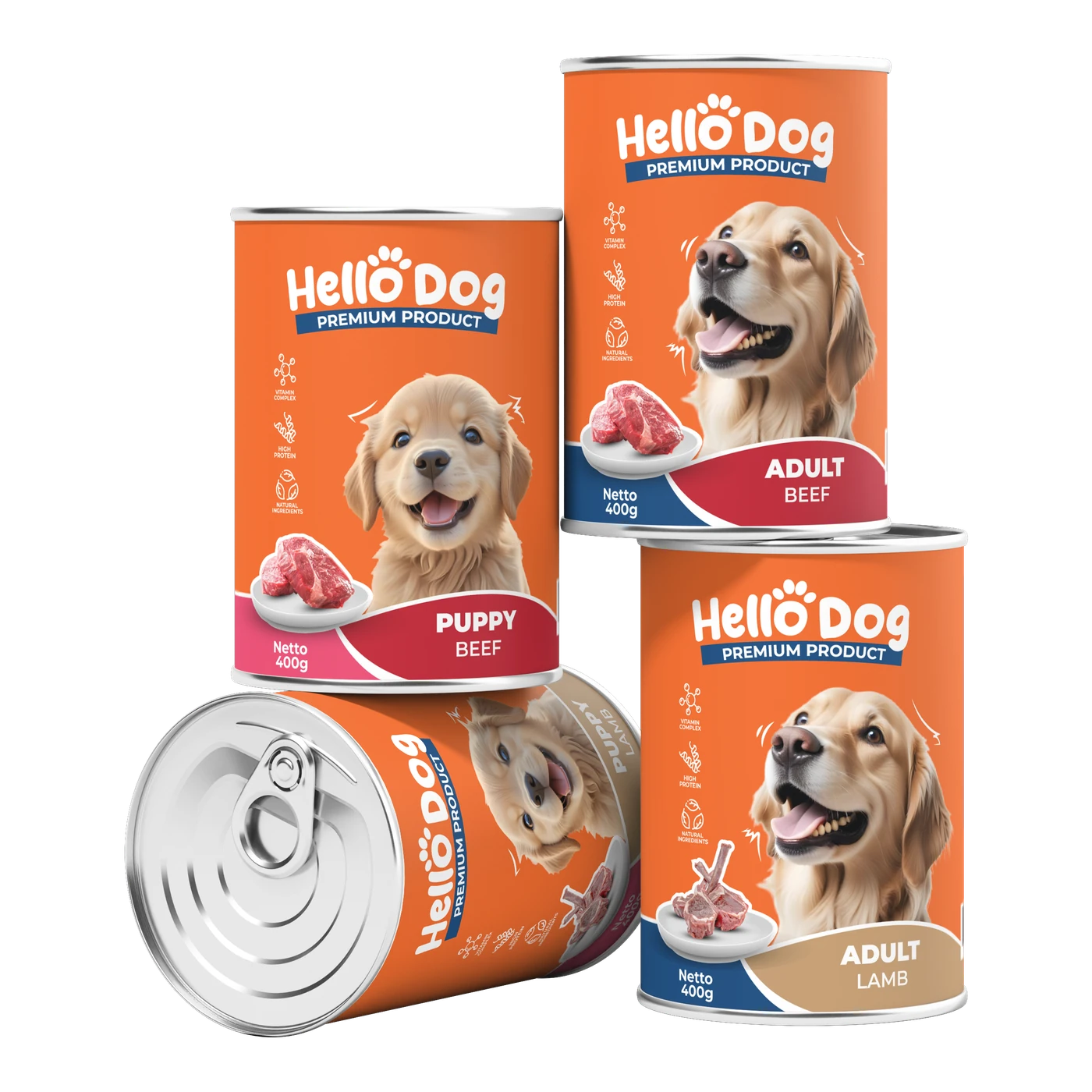 Kumpulan desain kemasan HelloDog Wet Food